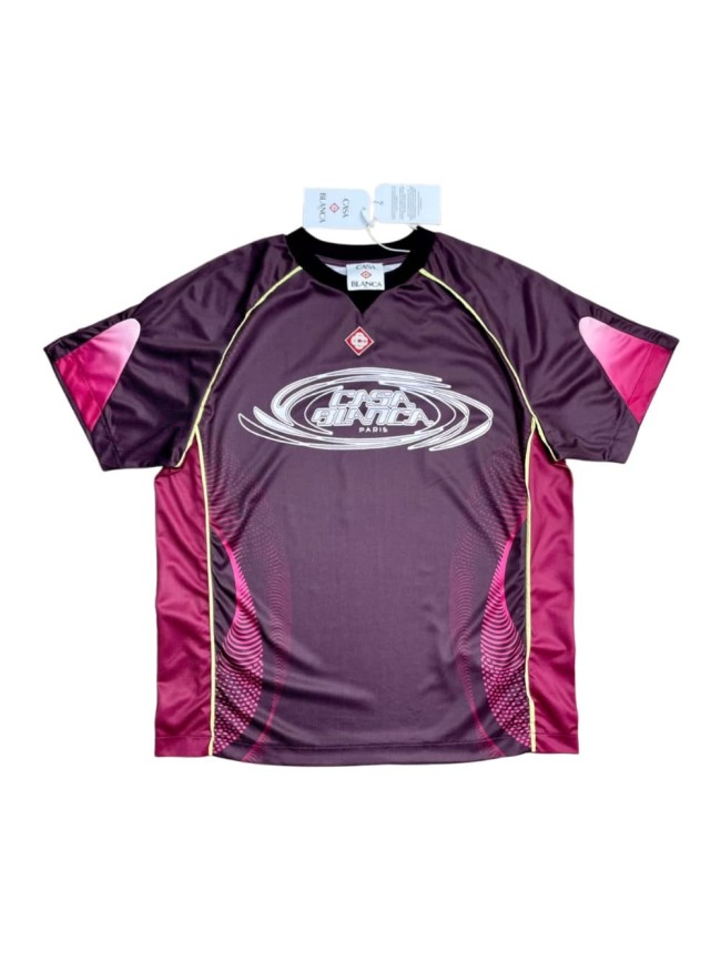 1:1 quality version Swirl Casa Logo Gradient Dot Print Mesh Panel V Neck Football Jersey T-shirt 29220794