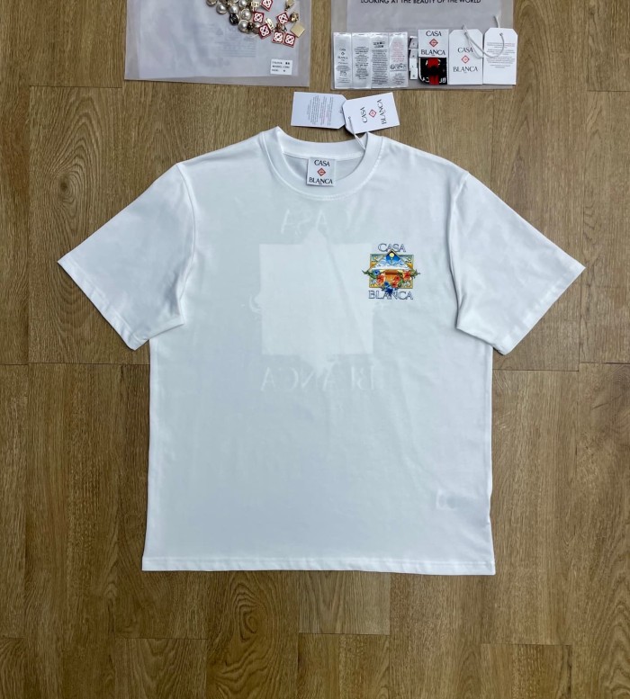 1:1 quality version Oversized Mediterranean Vintage Triangular Celestial Floral Tennis Digital Print T-shirt 2 colors 29220044
