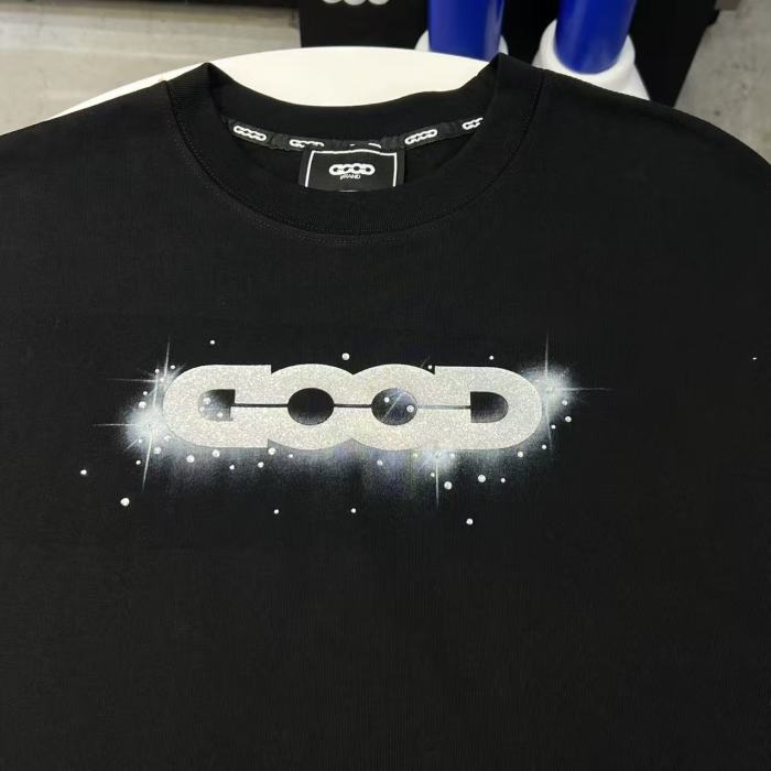 Nebula Silver Print Hot Rhinestone Luxury Tee 29220121