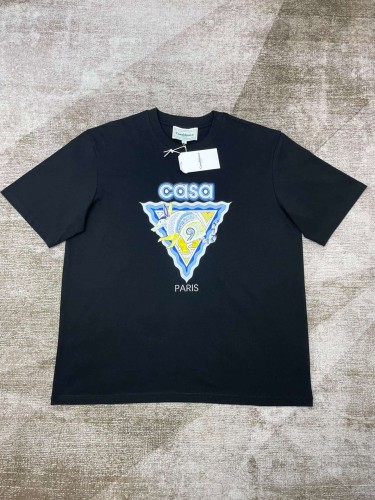 1:1 quality version Light Blue Triangle Illustrated Armadillo Paris Letter Print T-shirt 2 colors 29220558