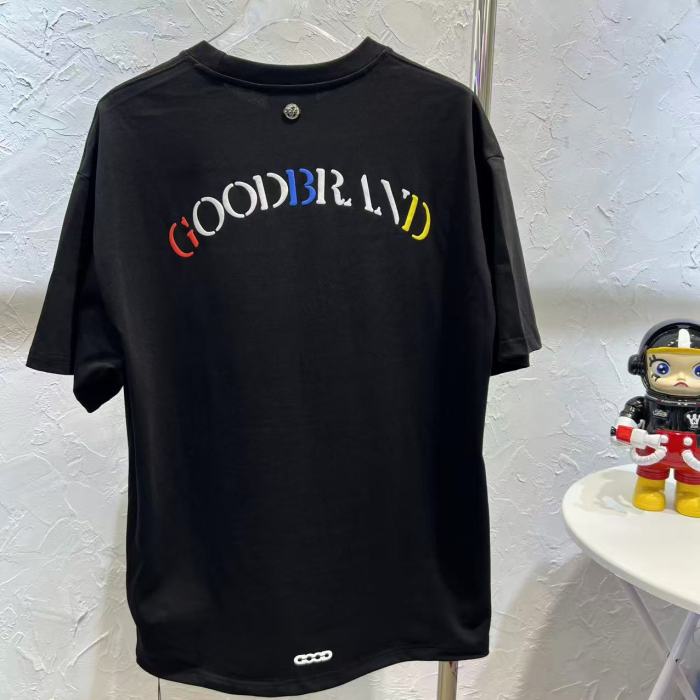 Unisex Multi Color Stacked Serif Brand Text & Arch Slogan Front Back Digital Print T-shirt 29220413