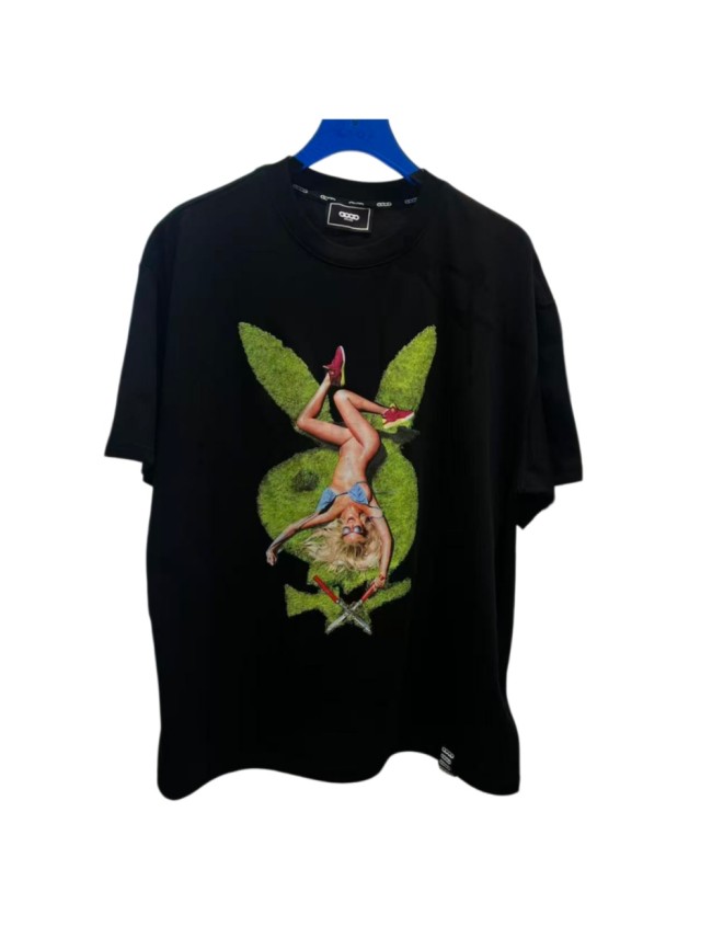 Bunny Shaped Green Lawn Lady Print Tee 29220125