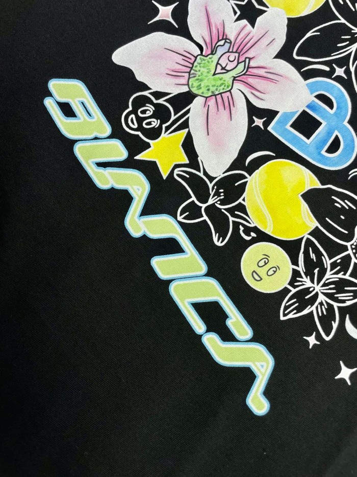 1:1 quality version Oversized Y2K Streetwear Graffiti Floral Smiley Tennis Doodle Digital Print T-shirt 2 colors 29220079