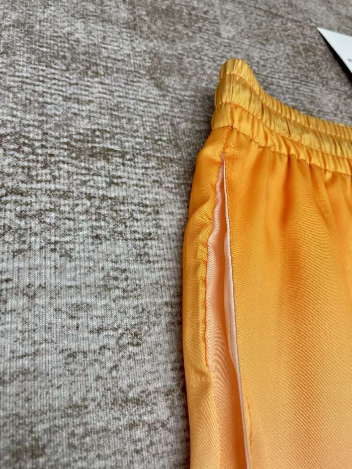 1:1 quality version Blue Orange Peach Gradient Wave Multicolor Striped Borde Silky Polo Shirt & Shorts Set 29220588