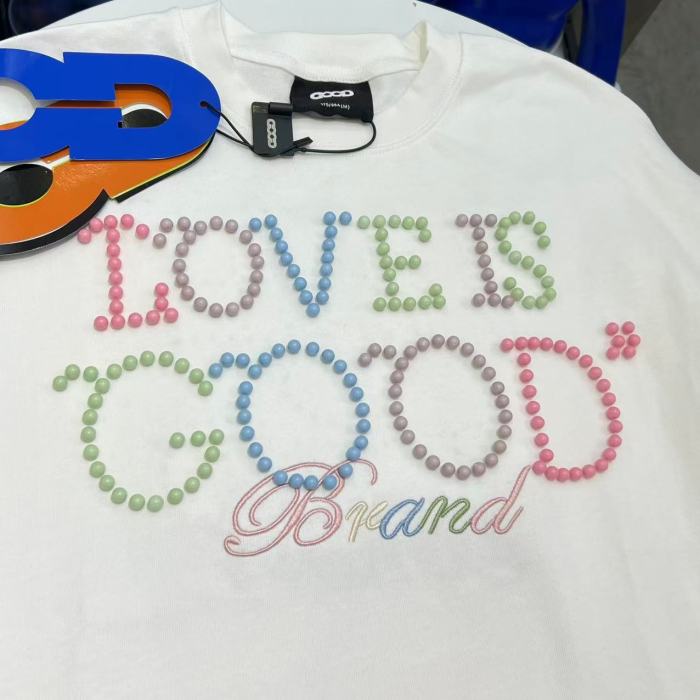 Summer Colorful Pearl Letter Tee 2 colors 29220598