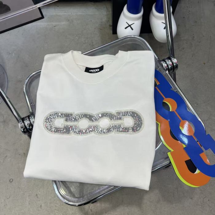 Map Sequin Embroidery Basic Logo Long Sleeve T-shirt 2 colors 29220594