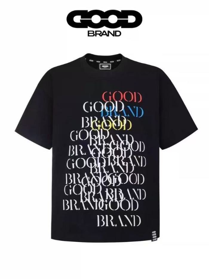 Unisex Multi Color Stacked Serif Brand Text & Arch Slogan Front Back Digital Print T-shirt 29220413