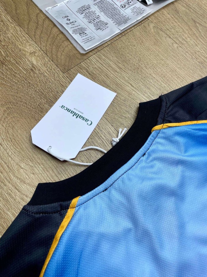 1:1 quality version Gradient Sunset Print Mesh Spliced Sports Football Jersey T-shirt 29220781