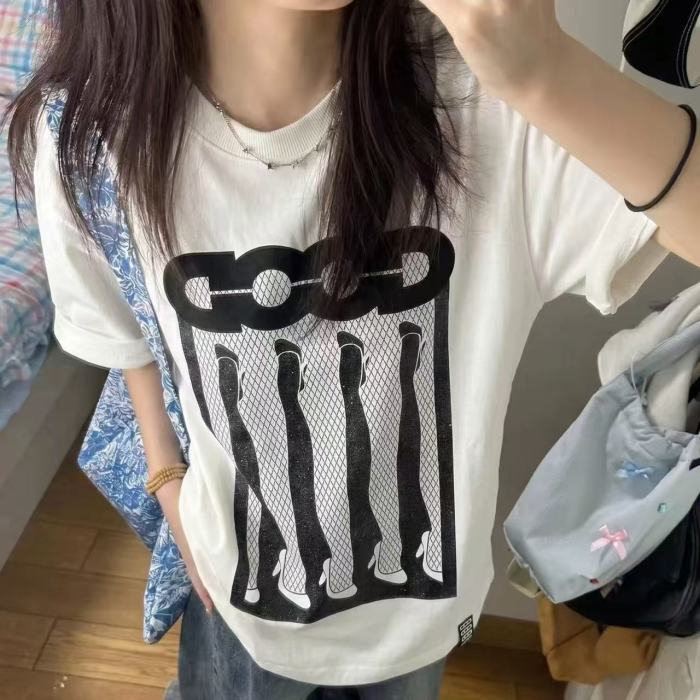Black High Heel Allure Print Tee 29220124