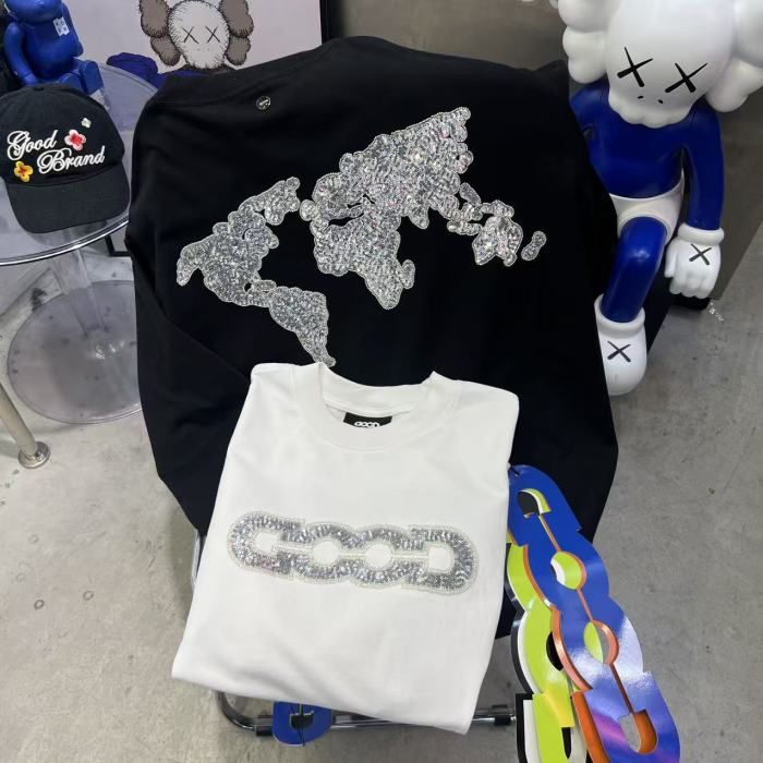 Map Sequin Embroidery Basic Logo Long Sleeve T-shirt 2 colors 29220594