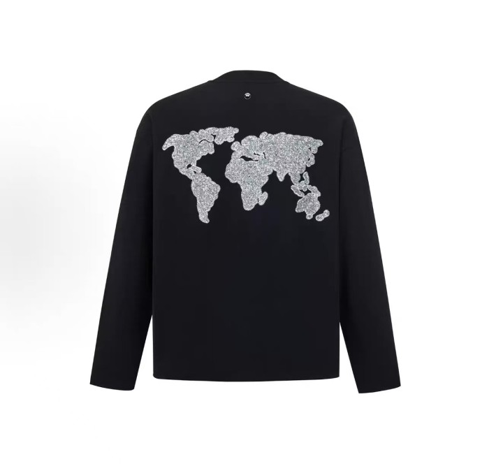 Map Sequin Embroidery Basic Logo Long Sleeve T-shirt 2 colors 29220594