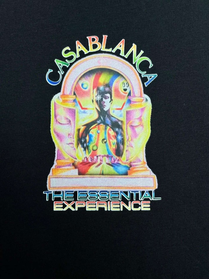 1:1 quality version Psychedelic Gradient Surreal Human Face Arch Frame Slogan Front Back Print T-shirt 29220525