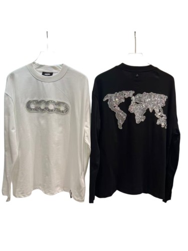 Map Sequin Embroidery Basic Logo Long Sleeve T-shirt 2 colors 29220594