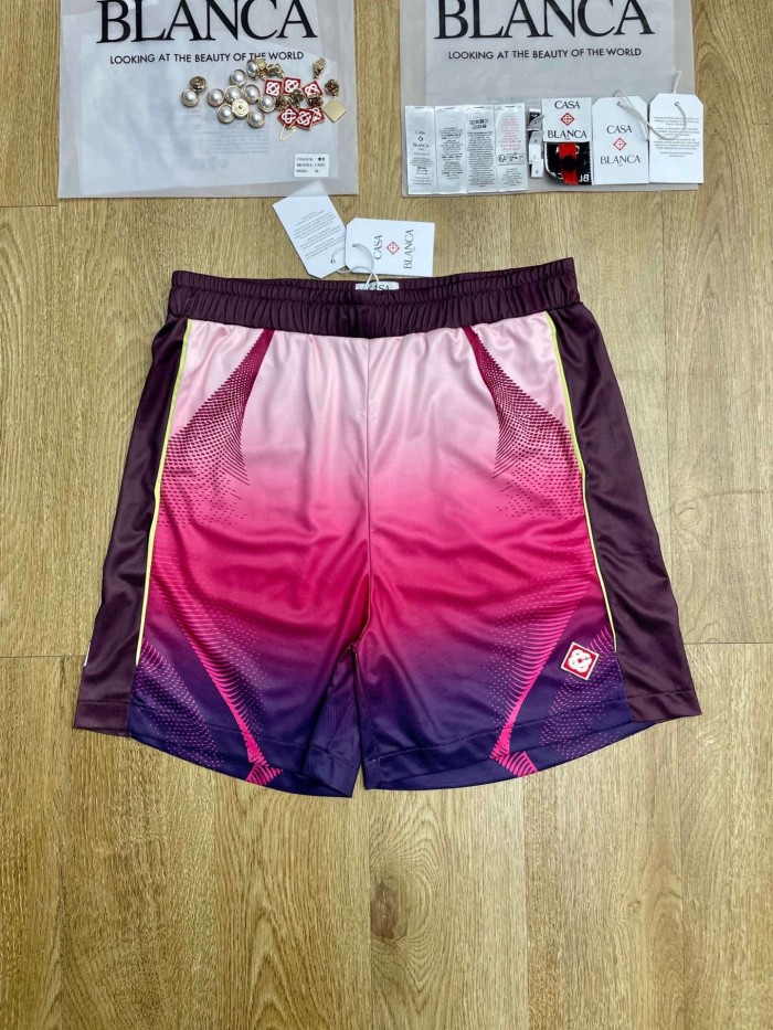 1:1 quality version Purple Gradient Dot Print Gold Side Piping Elastic Waist Soccer Shorts 29220803