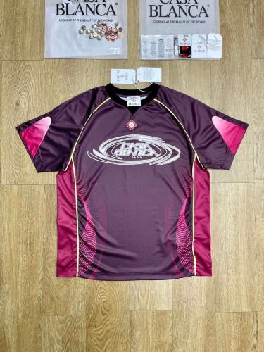 1:1 quality version Swirl Casa Logo Gradient Dot Print Mesh Panel V Neck Football Jersey T-shirt 29220794