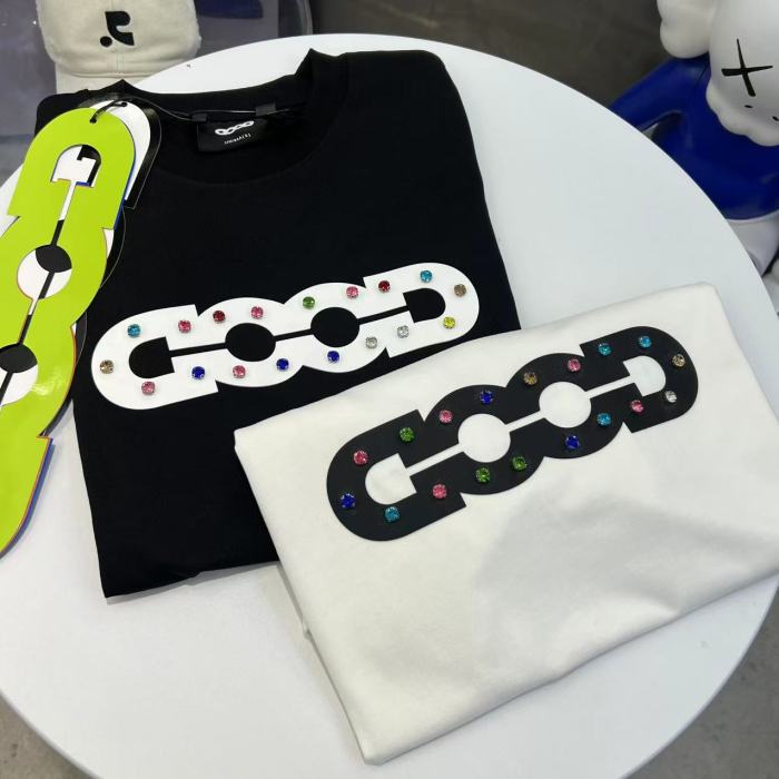 Hollow GOOD Color Rhinestone Print Tee 2 colors 29220606