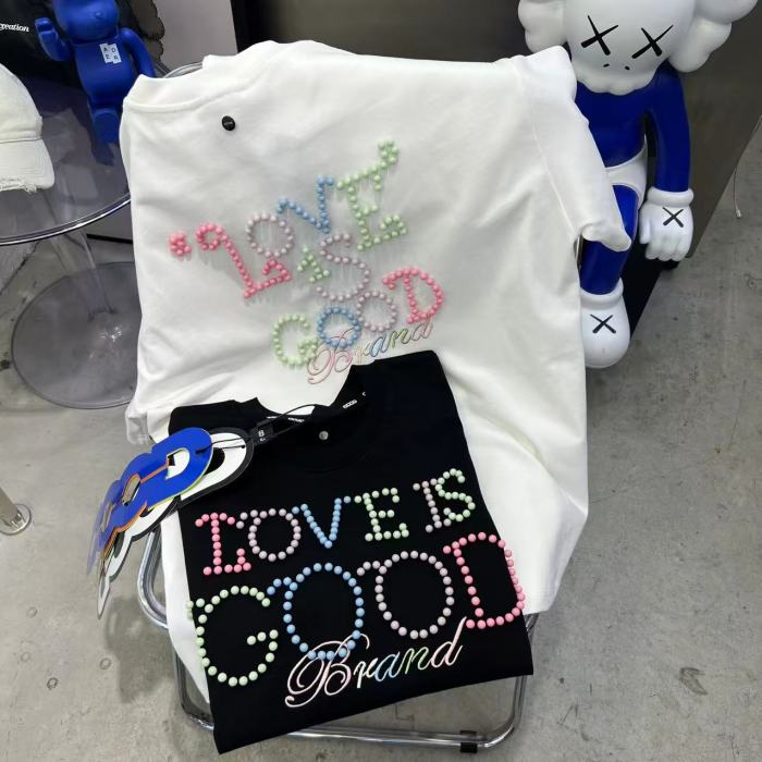Summer Colorful Pearl Letter Tee 2 colors 29220598