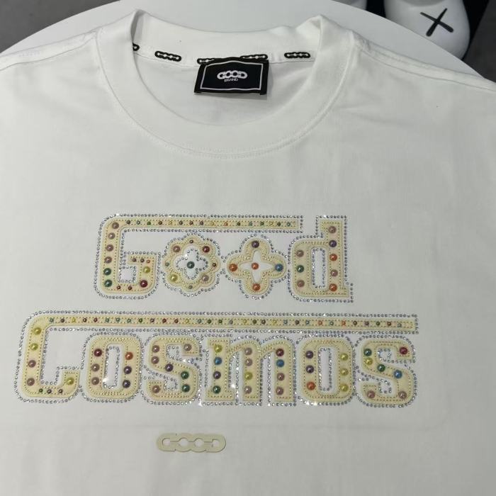 Around The World Color Rhinestone Embroidery Tee 2 colors 29220119