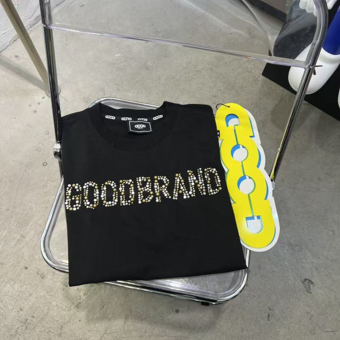 Slogan Champagne Fragment Hot Rhinestone Tee 2 colors 29220122