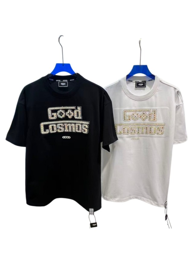 Around The World Color Rhinestone Embroidery Tee 2 colors 29220119