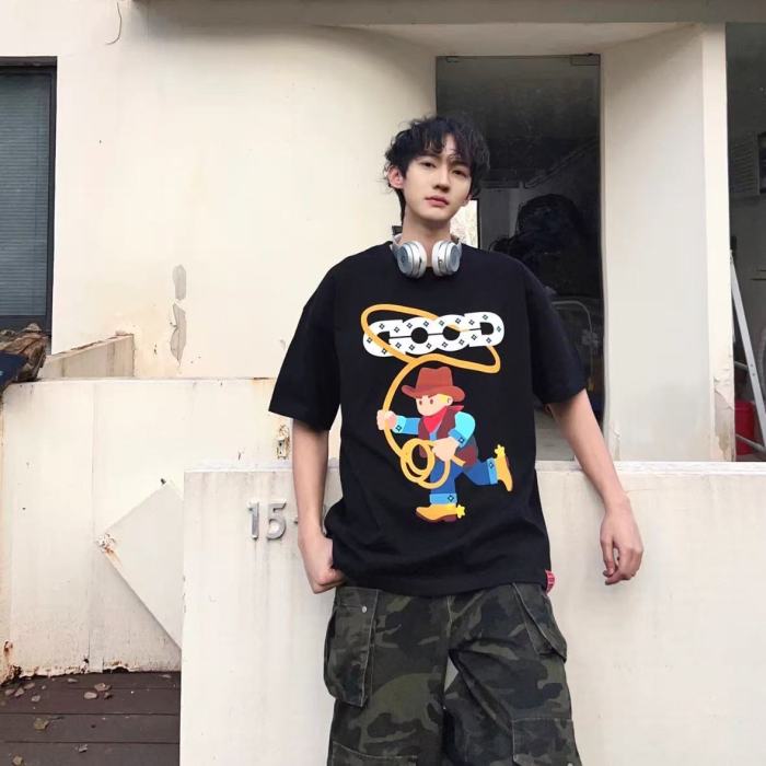 Year Of Horse Cute Foam Denim Hot Rhinestone Tee 2 colors 29220115