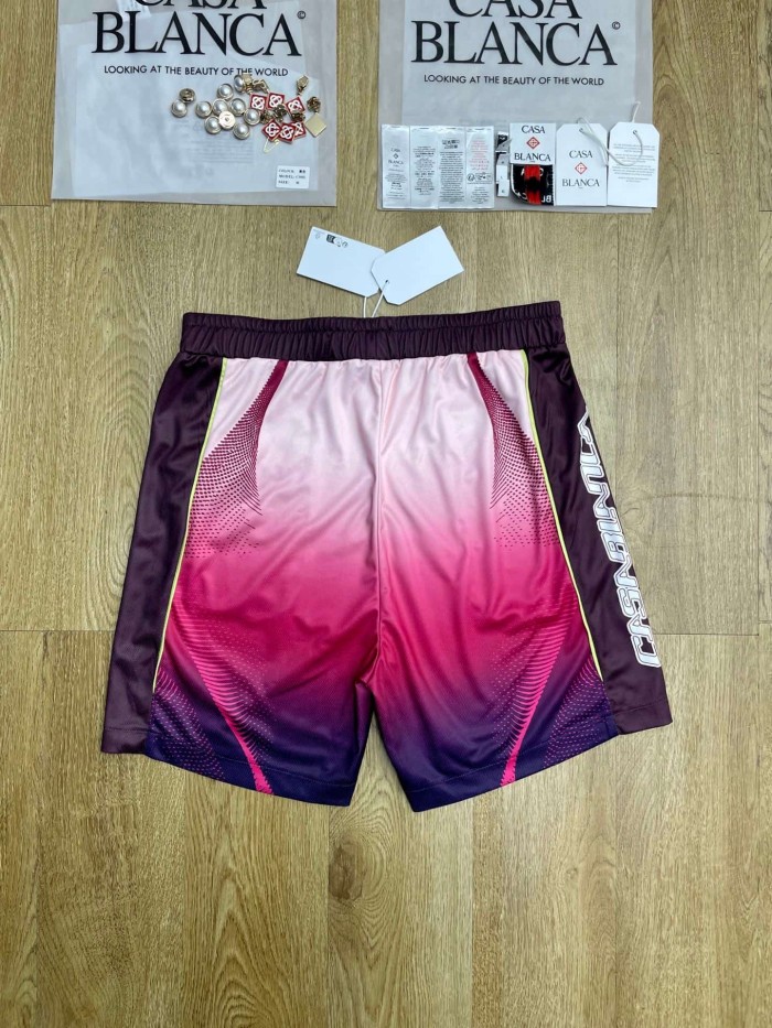 1:1 quality version Purple Gradient Dot Print Gold Side Piping Elastic Waist Soccer Shorts 29220803