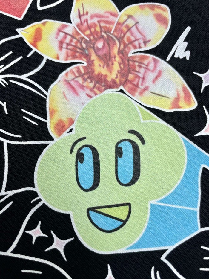1:1 quality version Oversized Y2K Streetwear Graffiti Floral Smiley Tennis Doodle Digital Print T-shirt 2 colors 29220079