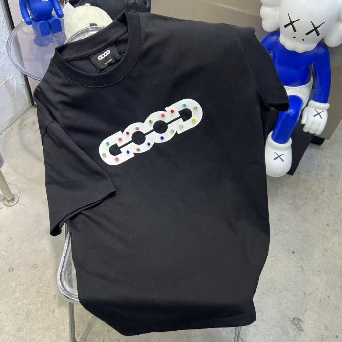 Hollow GOOD Color Rhinestone Print Tee 2 colors 29220606