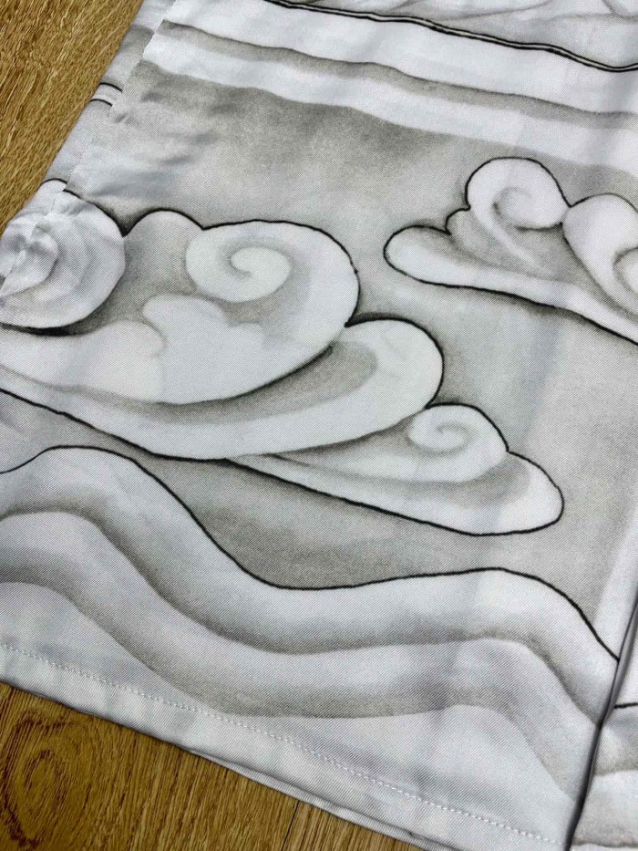 1:1 quality version  Mural Goddess Tennis Cloud Wave Full Print Silky Viscose Camp Collar Shirt 29220508