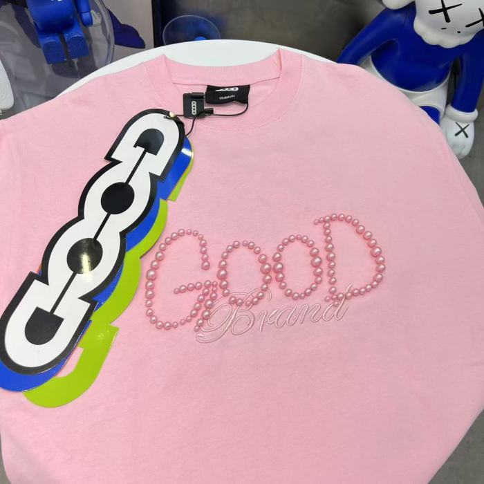 Round Pearl Letter Embroidery Tee 3 colors 29220600