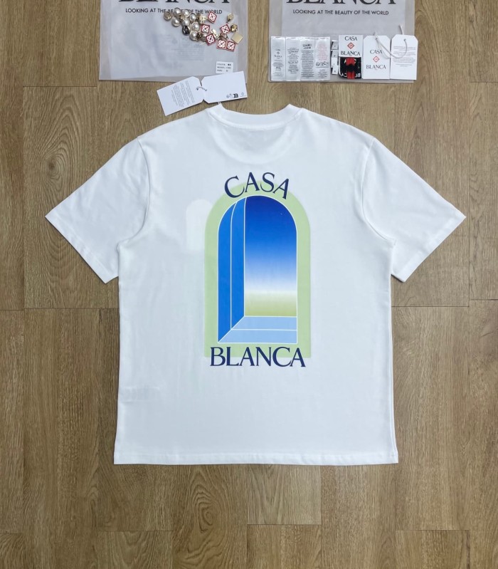 1:1 quality version Oversized Mediterranean Minimalist Gradient Geometric Arch Digital Print T-shirt 2 colors 29220050