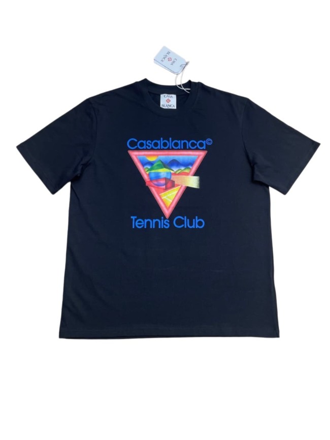 1:1 quality version Colorful Mountain Tennis Landscape Triangle Frame Print T-shirt 29220549