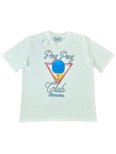 1:1 quality version Pink Triangle Ping Pong Paddle Cursive  Ping Pong Club Okinawa  Letter Print T-shirt 29220581