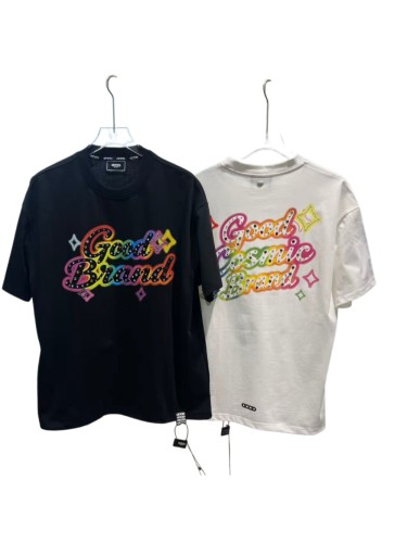 Unisex Colorful Slogan Rhinestone Luxury Fashion Premium T-shirt 2 colors 29220085