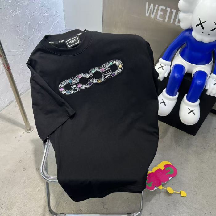 Luxury Inlaid Gem Logo Embroidery Tee 2 colors 29220118
