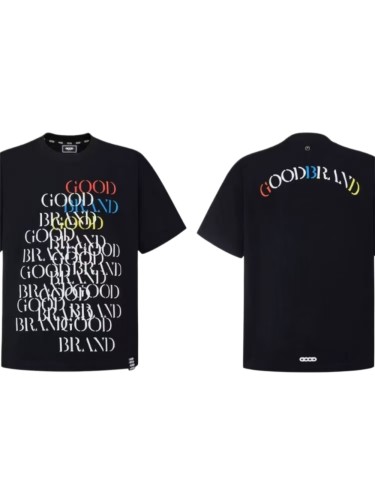 Unisex Multi Color Stacked Serif Brand Text & Arch Slogan Front Back Digital Print T-shirt 29220413