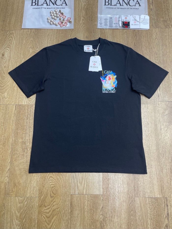 1:1 quality version Oversized Retro Japanese Psychedelic Portrait Butterfly Kanji Digital Print T-shirt 29220082