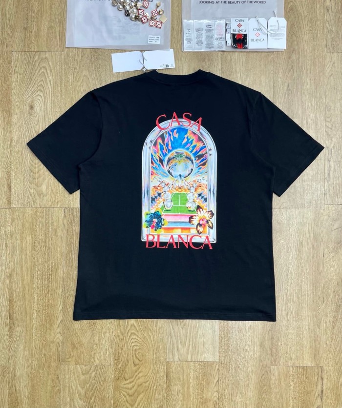1:1 quality version Vintage Retro Colorful Arch Tennis Graphic T shirt 2 colors 29219979