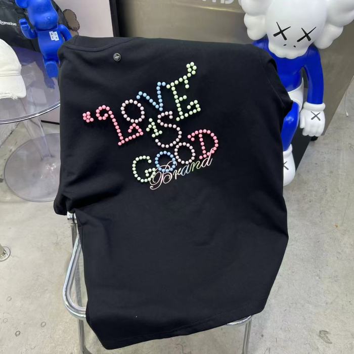 Summer Colorful Pearl Letter Tee 2 colors 29220598