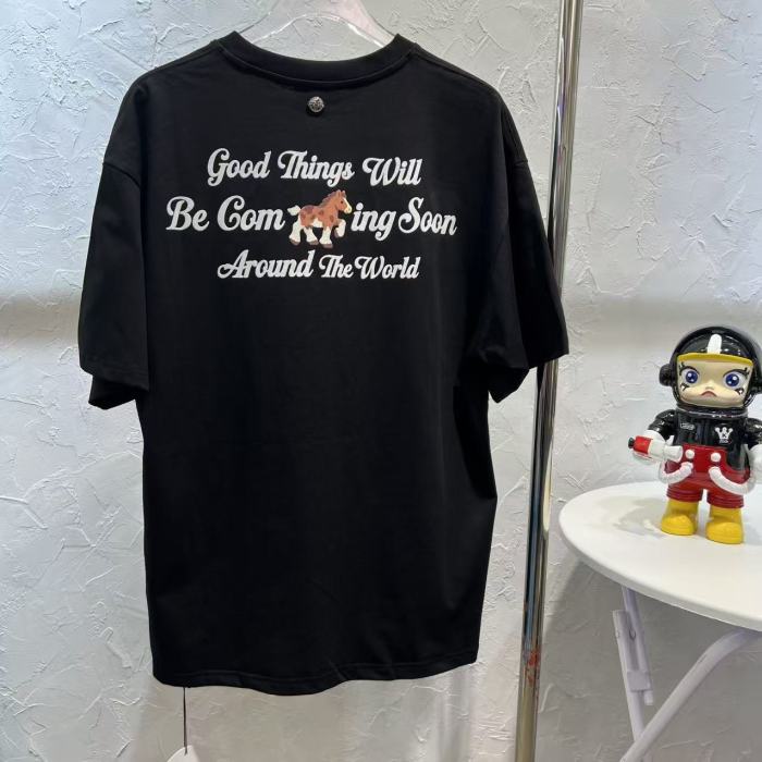 Year Of Horse Cute Foam Denim Hot Rhinestone Tee 2 colors 29220115