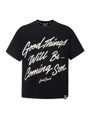 Unisex Handwritten Cursive 3D Puff Print Slogan Black T-shirt 29220104