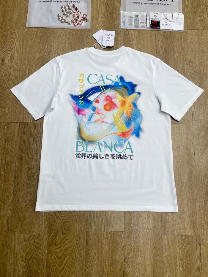 1:1 quality version Japanese Text Psychedelic Gradient Face Butterfly Dual Side Print T-shirt 29220562