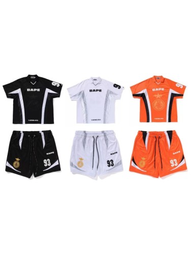 Vintage Color Block Stripe No.93 Jersey Tee & Shorts Set 3 colors 29219920