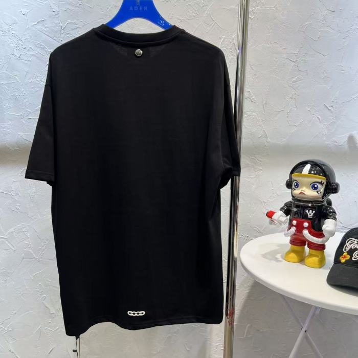 Unisex Handwritten Cursive 3D Puff Print Slogan Black T-shirt 29220104