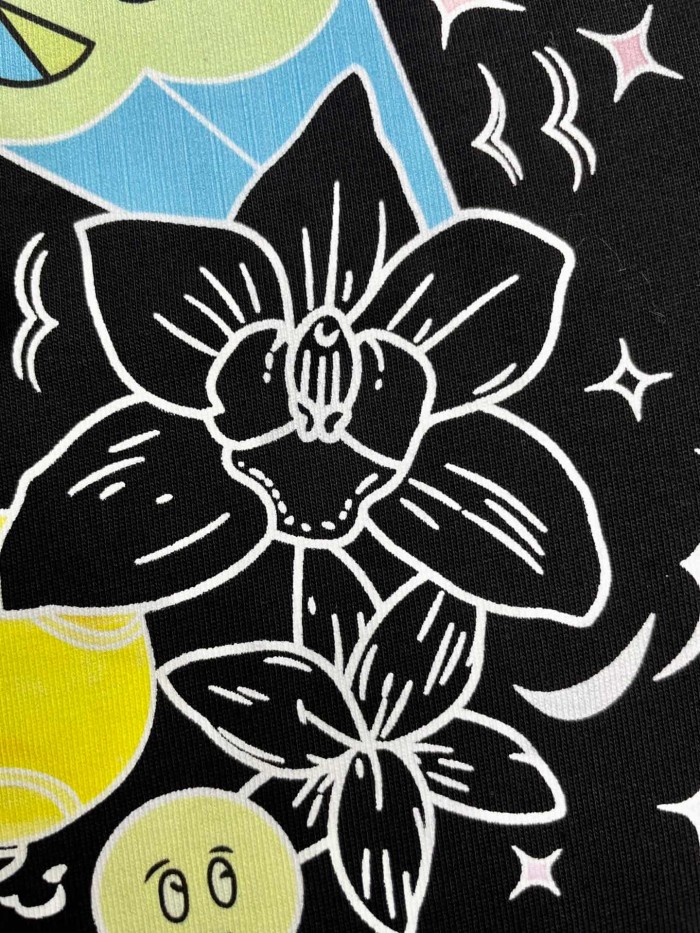 1:1 quality version Oversized Y2K Streetwear Graffiti Floral Smiley Tennis Doodle Digital Print T-shirt 2 colors 29220079