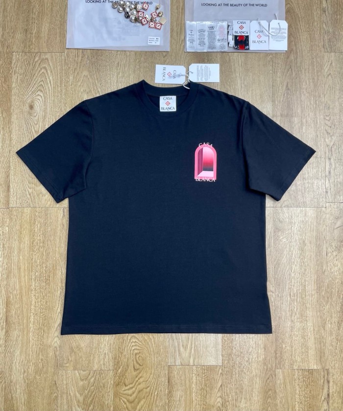 1:1 quality version Oversized Mediterranean Minimalist Gradient Geometric Arch Digital Print T-shirt 2 colors 29220050