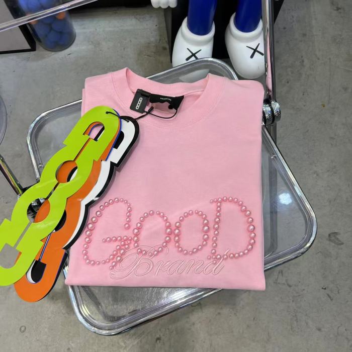 Round Pearl Letter Embroidery Tee 3 colors 29220600