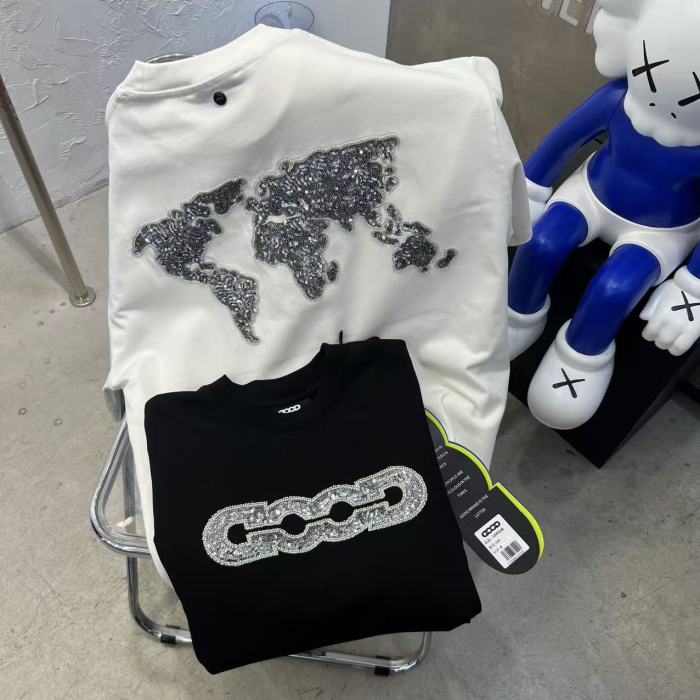 Map Sequin Embroidery Basic Logo Tee 2 colors 29220112