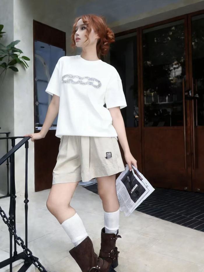 Map Sequin Embroidery Basic Logo Tee 2 colors 29220112