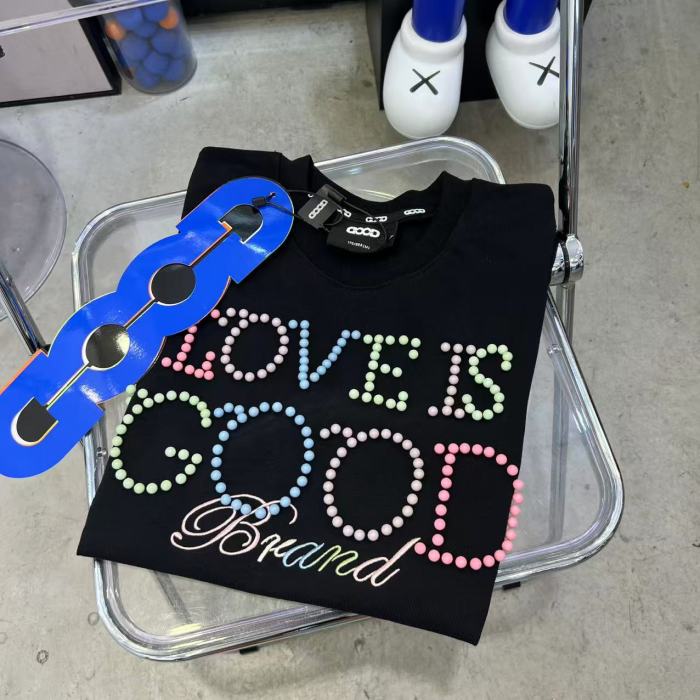 Summer Colorful Pearl Letter Tee 2 colors 29220598